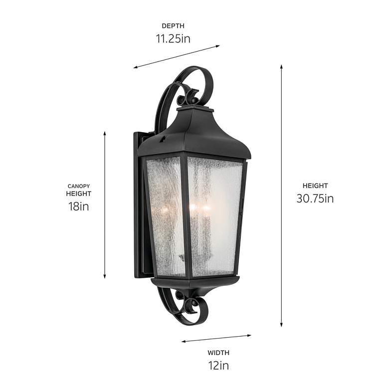 Image 4 Kichler Forestdale 30 3/4"H Texture Black Outdoor Wall Light more views