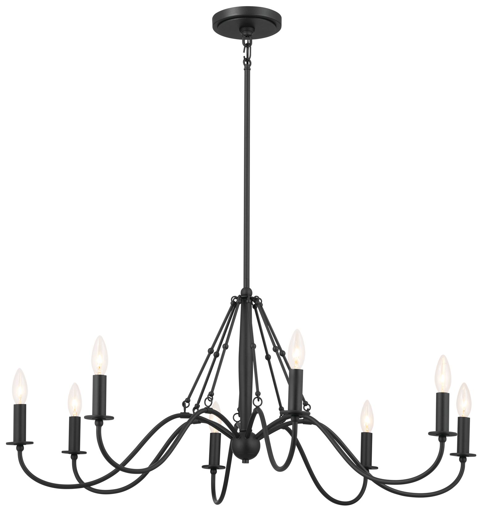 Image 3 Kichler Freesia 38"W Textured Black 8-Light Chandelier