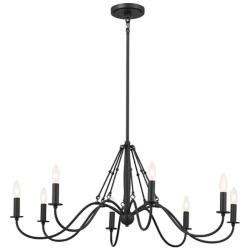 Kichler Freesia 38"W Textured Black 8-Light Chandelier