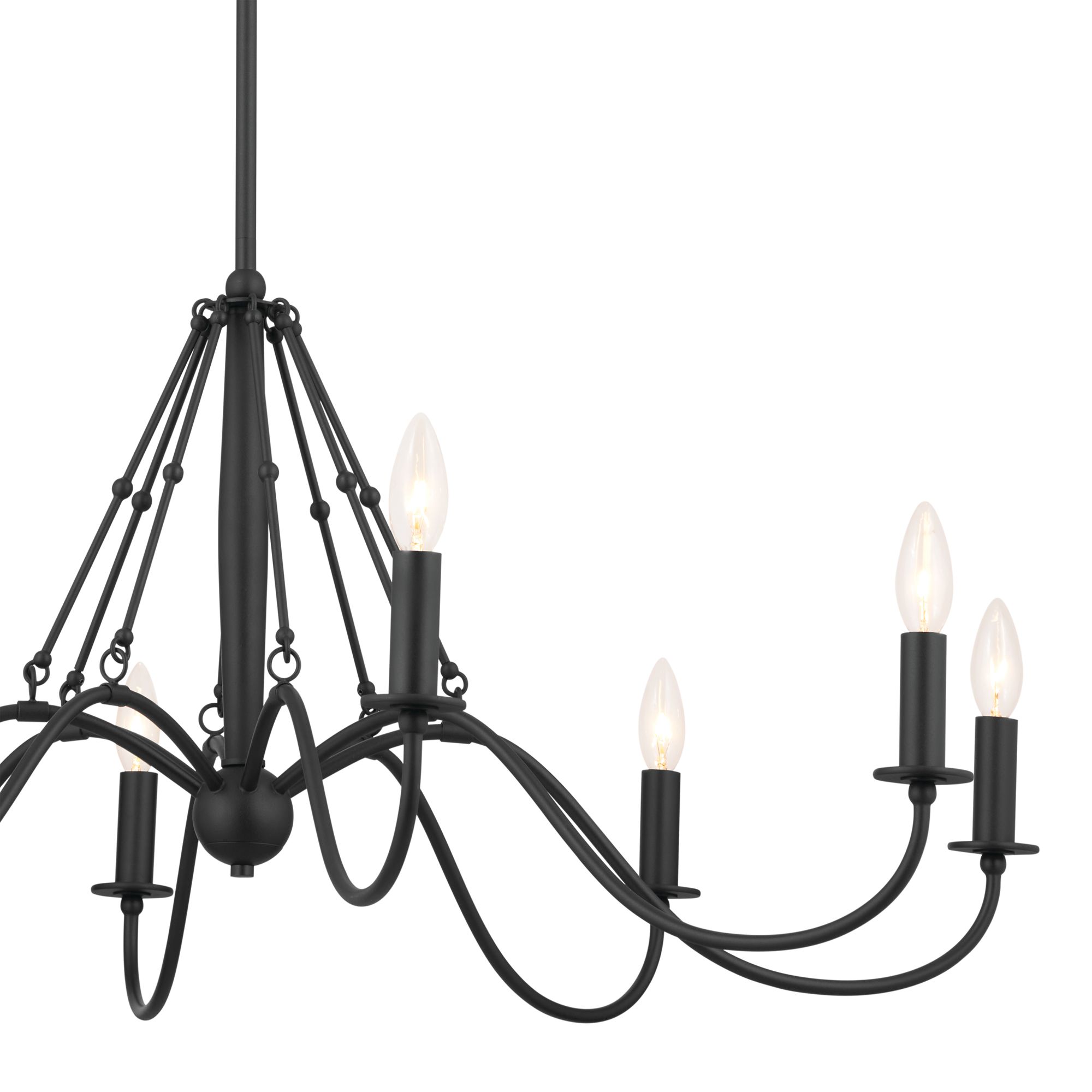 Image 4 Kichler Freesia 38"W Textured Black 8-Light Chandelier more views