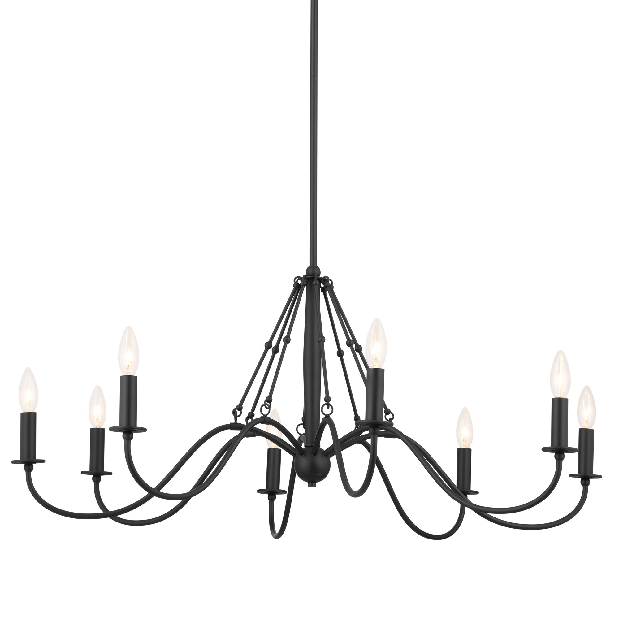 Image 7 Kichler Freesia 38"W Textured Black 8-Light Chandelier more views
