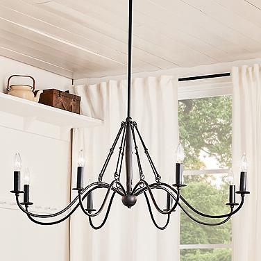 Kichler Freesia 38"W Textured Black 8-Light Chandelier