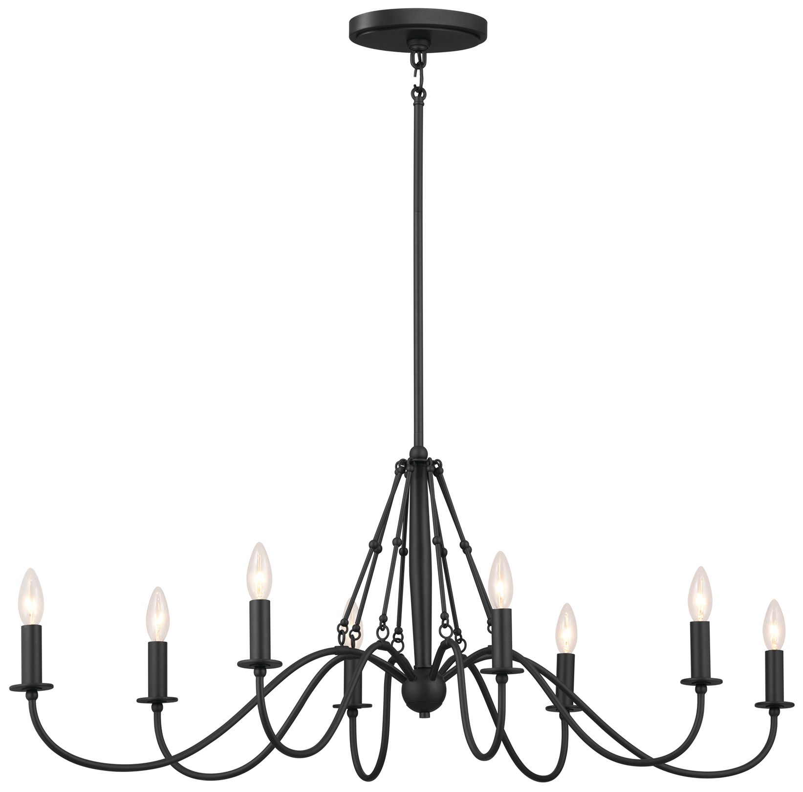 Kichler Freesia 44 1/2"W Textured Black 8-Light Chandelier