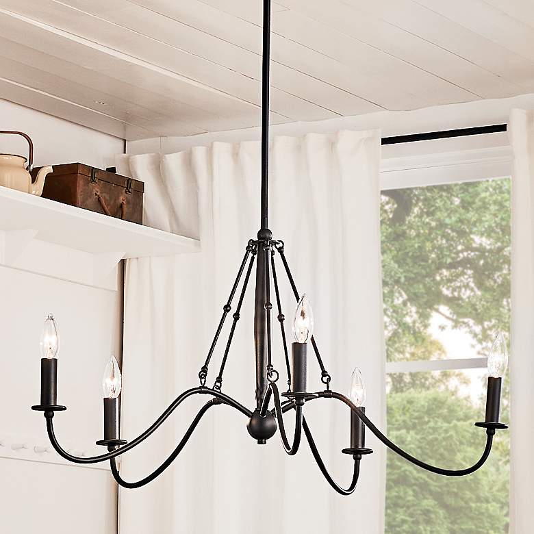 Image 1 Kichler Freesia Pendant 1Lt Textured Black