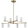 Kichler Gala 36 Inch 8 Light Chandelier in Champagne Bronze with White