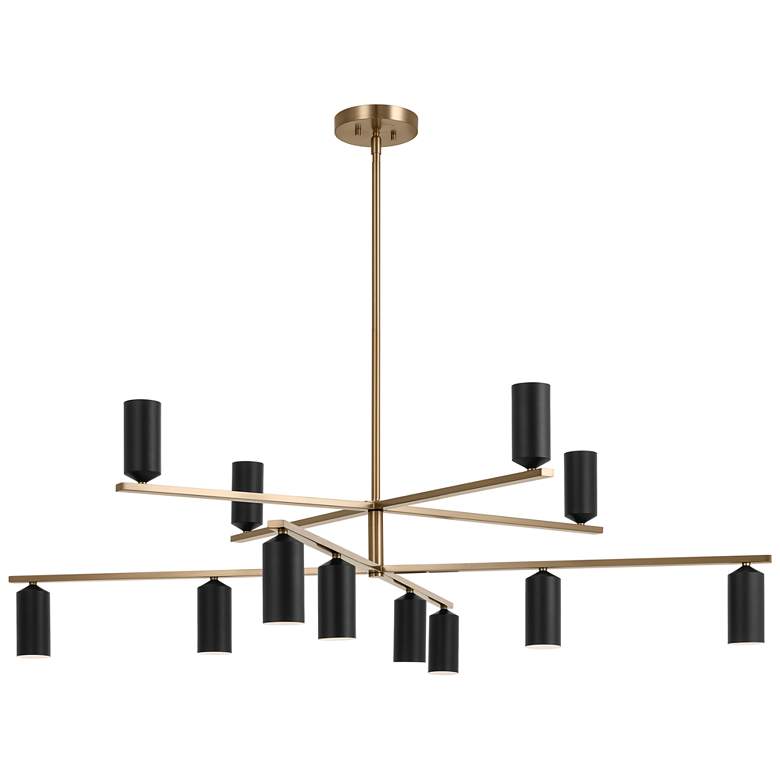 Image 1 Kichler Gala 55.75 Inch 12 Light Chandelier in Champagne Bronze with Black