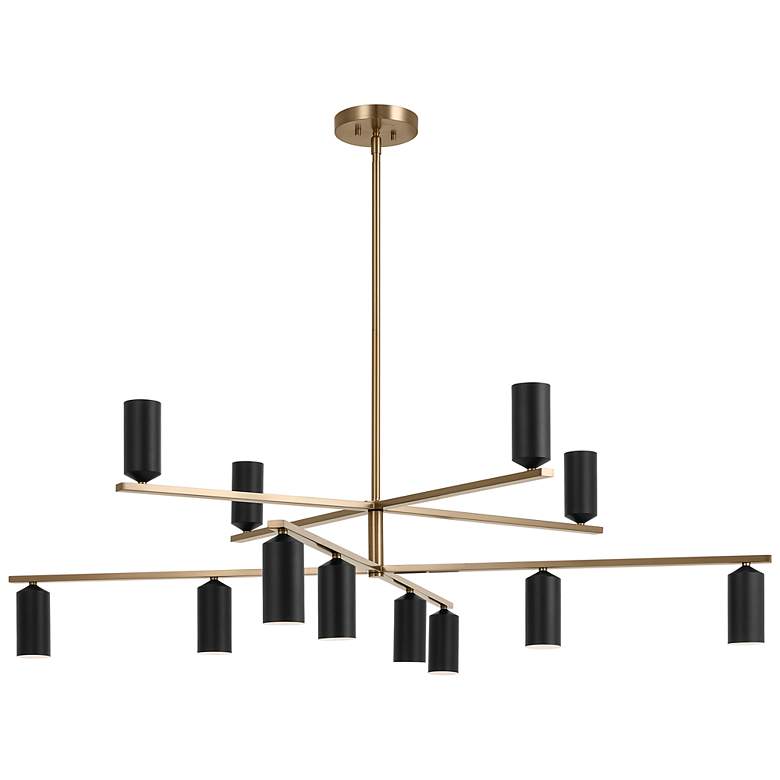 Image 1 Kichler Gala 55 3/4" Champagne Bronze and Black 12-Light Chandelier