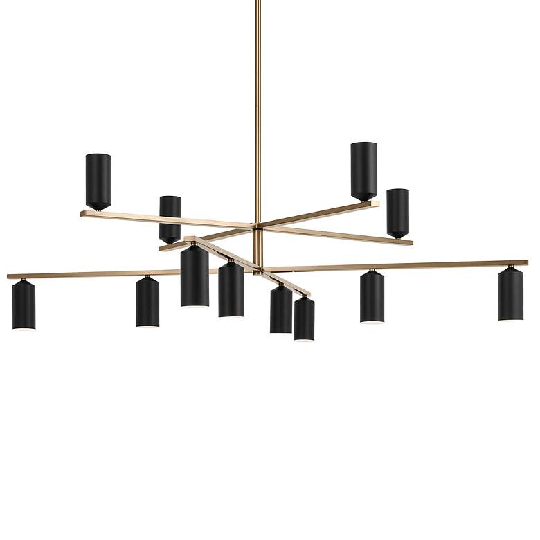 Image 2 Kichler Gala 55 3/4" Champagne Bronze and Black 12-Light Chandelier more views