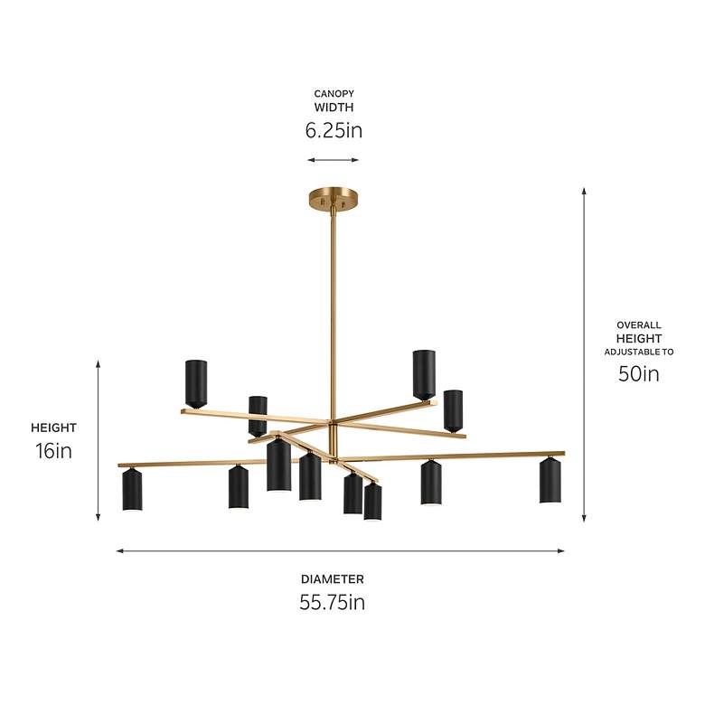 Image 4 Kichler Gala 55 3/4" Champagne Bronze and Black 12-Light Chandelier more views