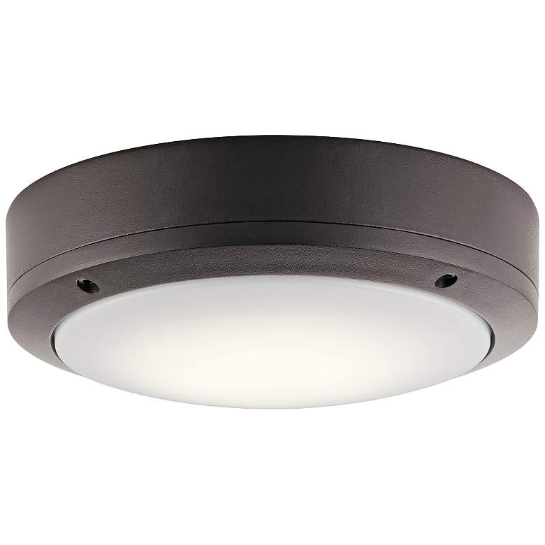 Image 1 Kichler Galveston 9" Wide Bronze LED Outdoor Ceiling Light