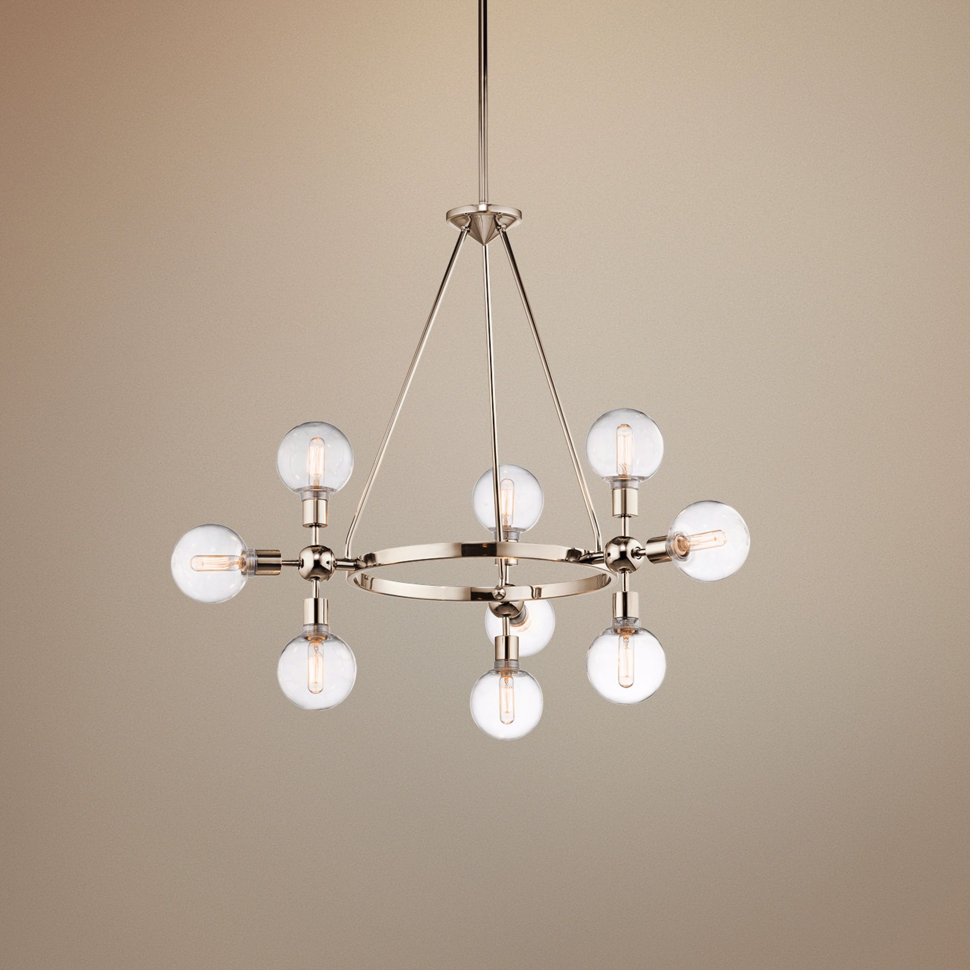 brushed nickel cluster pendant light