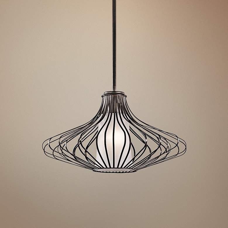 Image 1 Kichler Geometry 18" Wide Bronze Mid-Century Modern Pendant