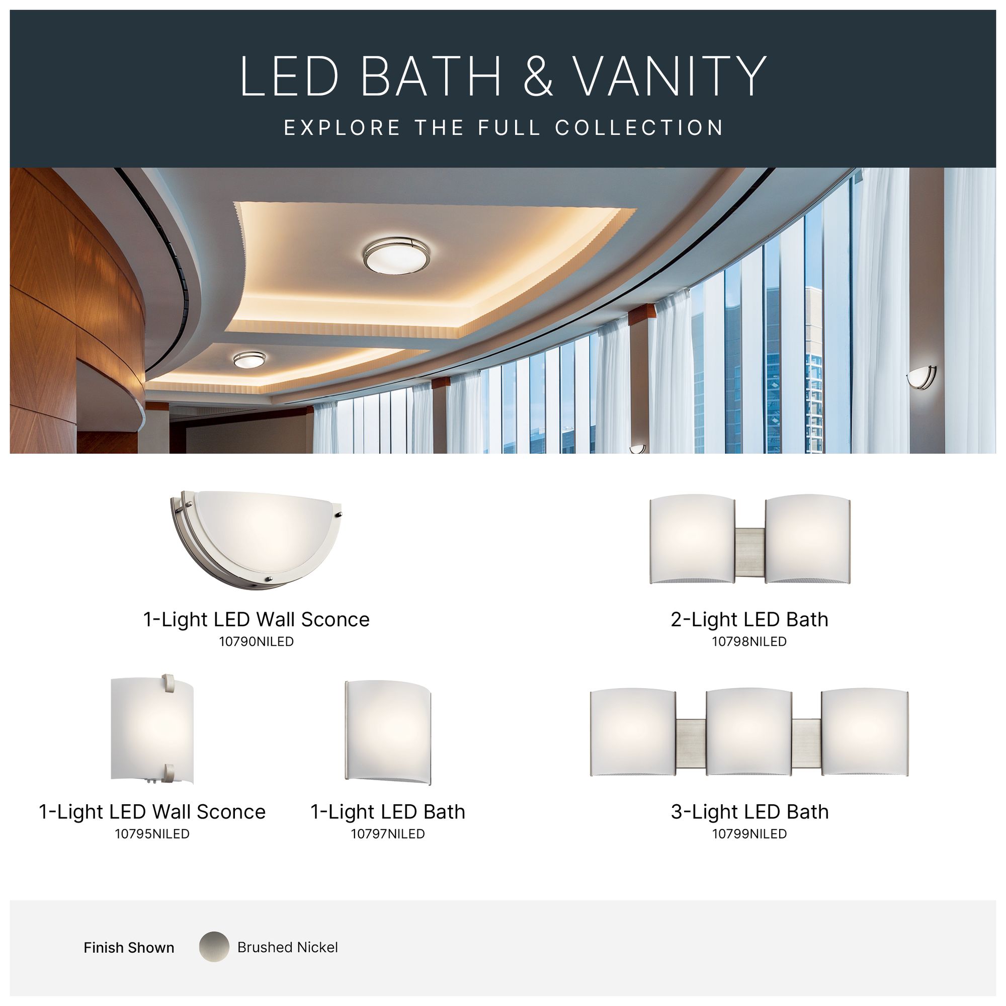 Image 7 Kichler Georgian 8" High Brushed Nickel LED Wall Sconce more views