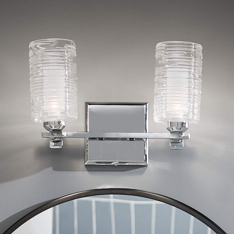 Image 1 Kichler Giarosa 10" High 2-Light Chrome Metal Wall Sconce