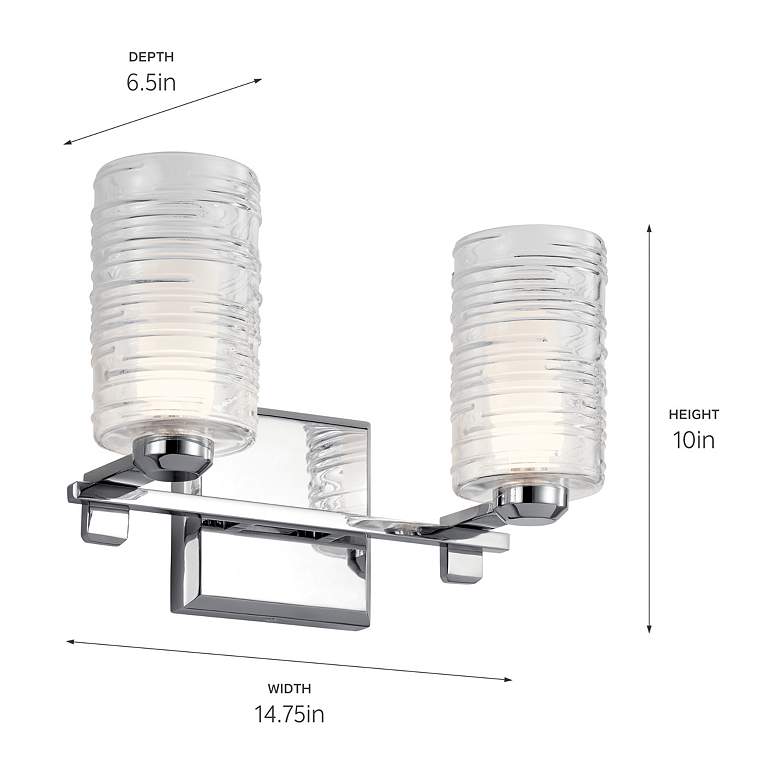Image 5 Kichler Giarosa 10" High 2-Light Chrome Metal Wall Sconce more views