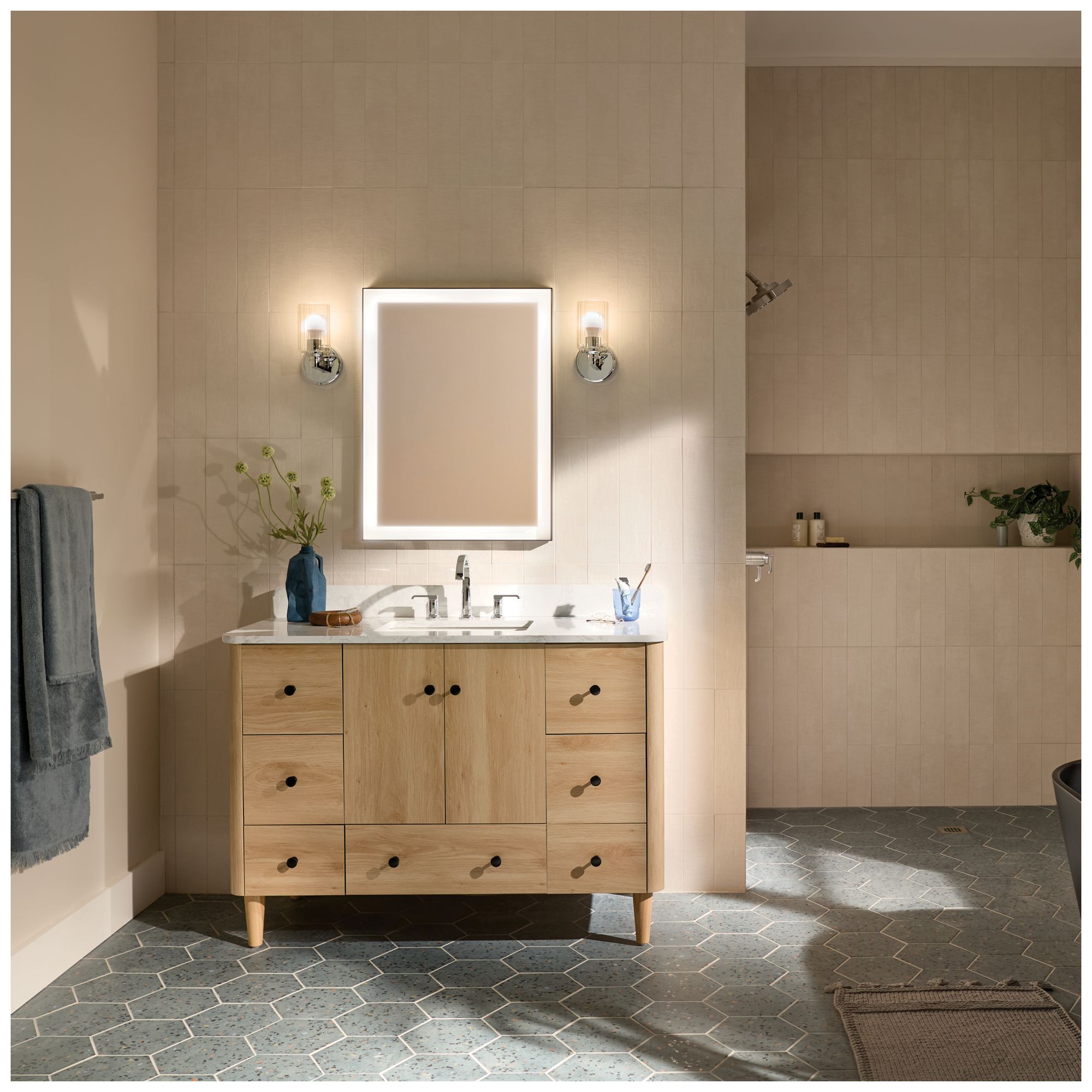 Image 2 Kichler Gioe 1-Light Chrome Wall Sconce with Clear Fluted Glass Shades more views
