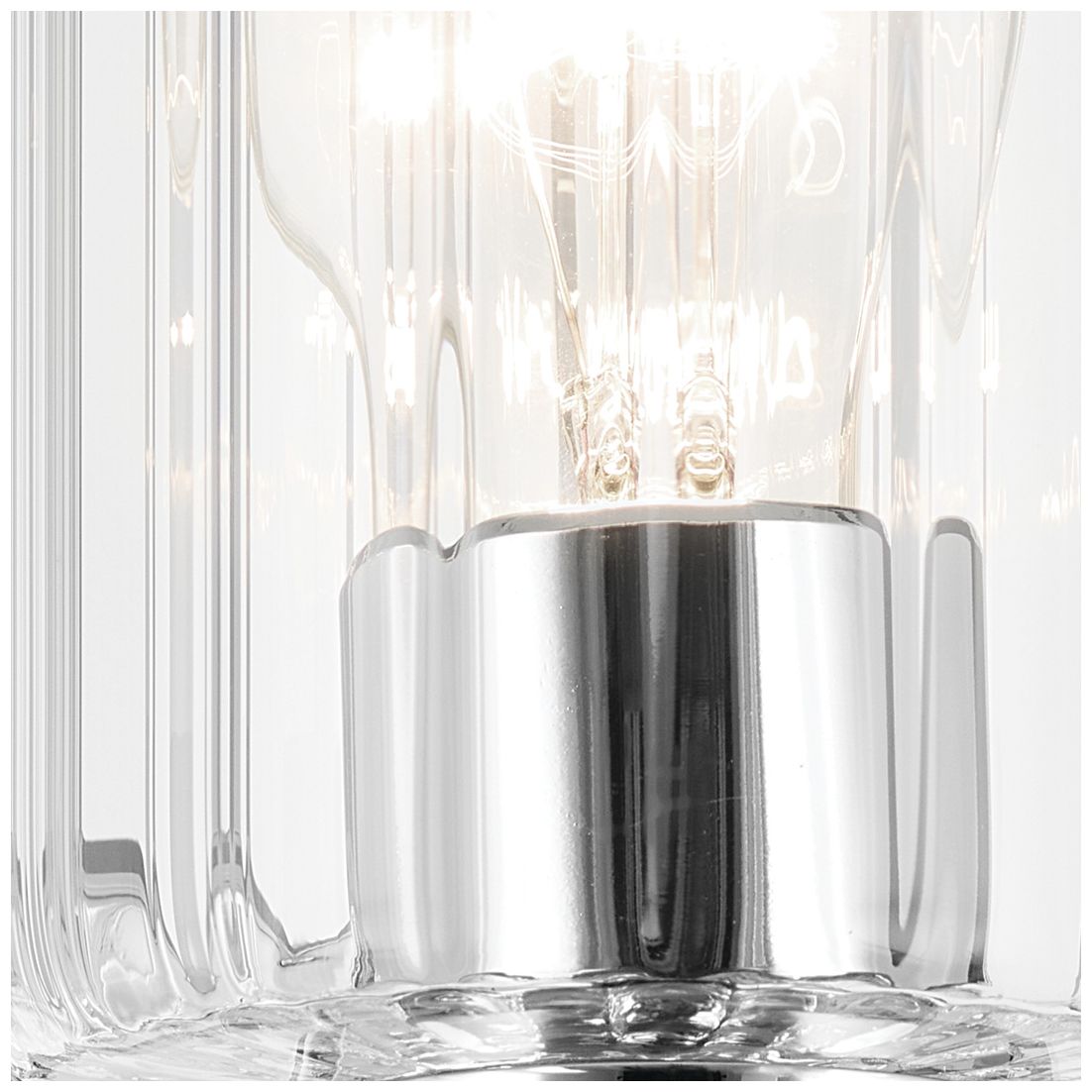 Image 4 Kichler Gioe 1-Light Chrome Wall Sconce with Clear Fluted Glass Shades more views