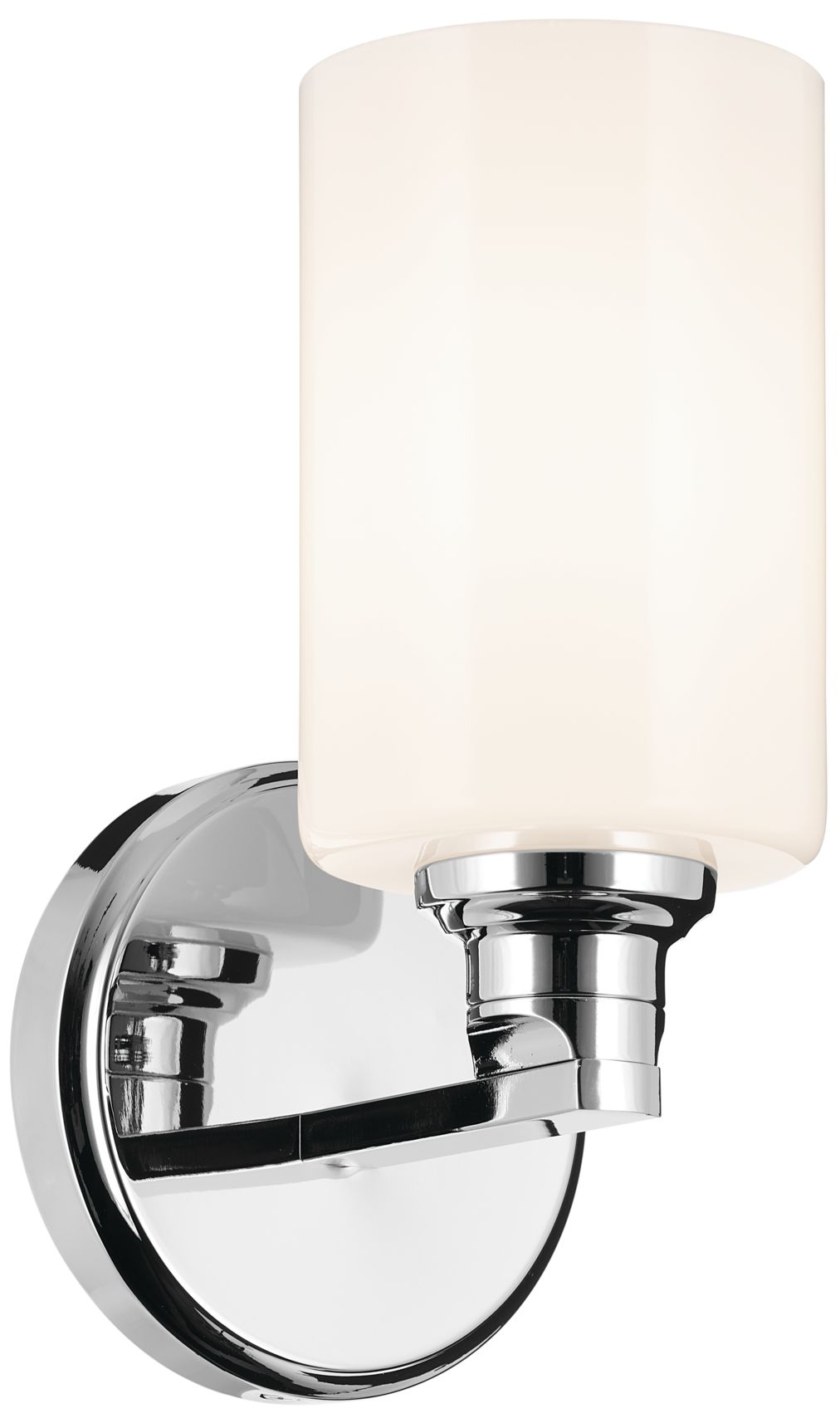 Kichler Gioe 1-Light Chrome Wall Sconce with Opal Glass Shades