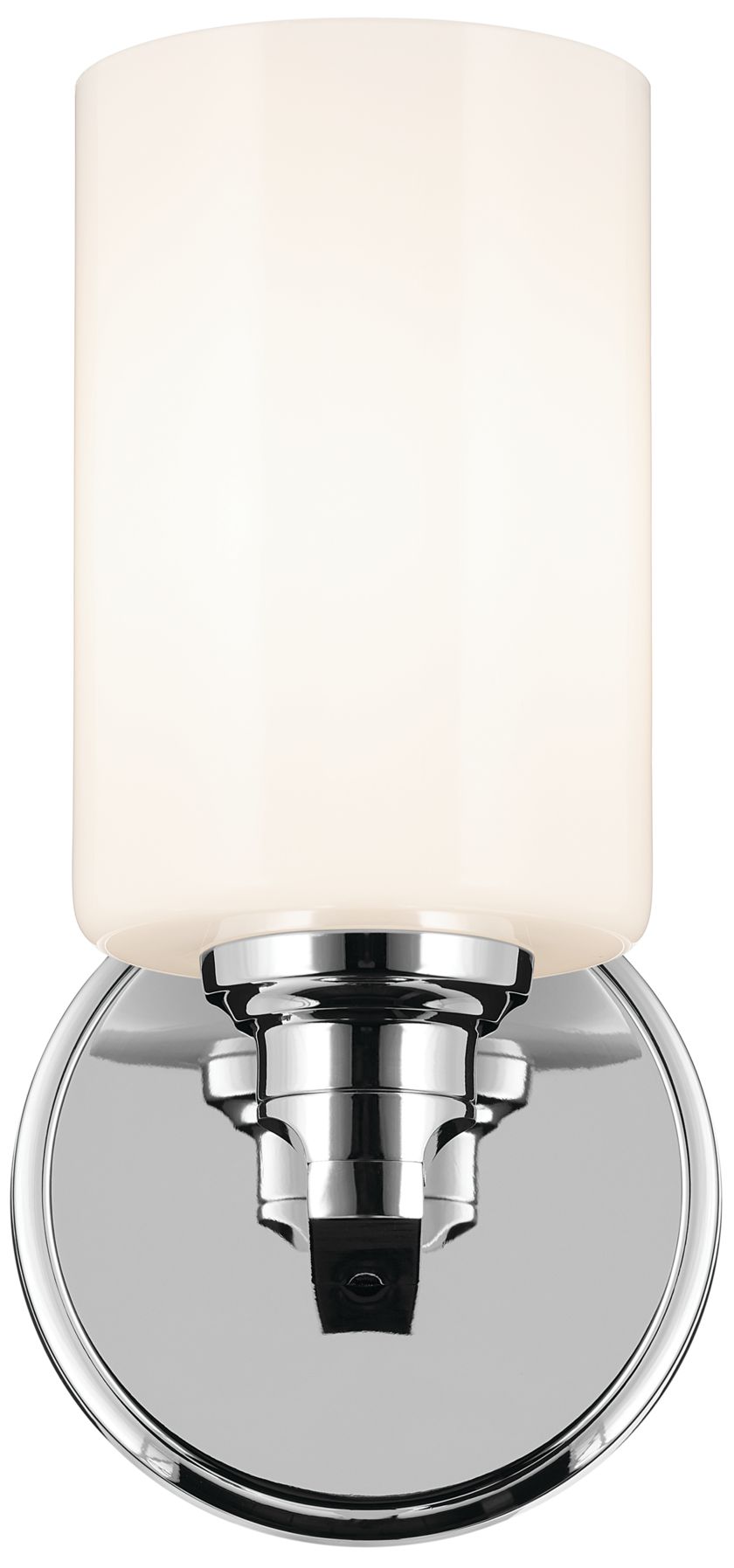 Image 7 Kichler Gioe 1-Light Chrome Wall Sconce with Opal Glass Shades more views