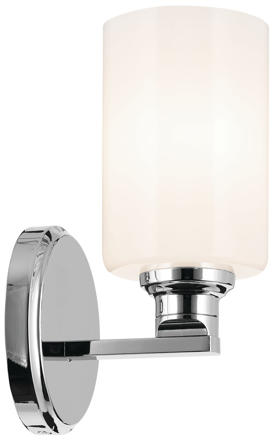 Kichler Gioe 1-Light Chrome Wall Sconce with Opal Glass Shades