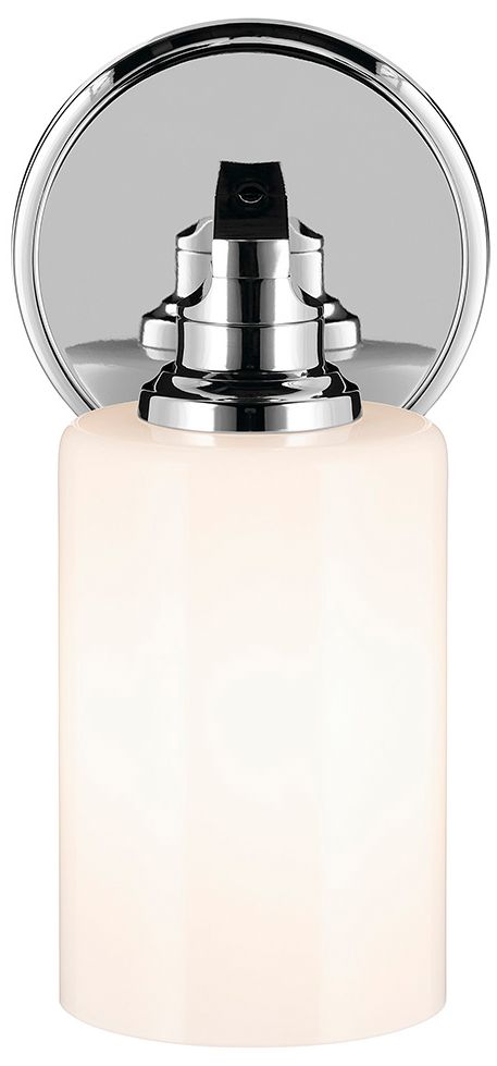 Kichler Gioe 1-Light Chrome Wall Sconce with Opal Glass Shades