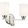 Kichler Gioe 14 1/4" Wide Brushed Nickel Opal Glass Bath Light