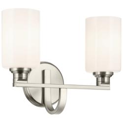Kichler Gioe 14 1/4" Wide Brushed Nickel Opal Glass Bath Light