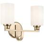 Kichler Gioe 14 1/4" Wide Champagne Bronze Opal Glass Bath Light