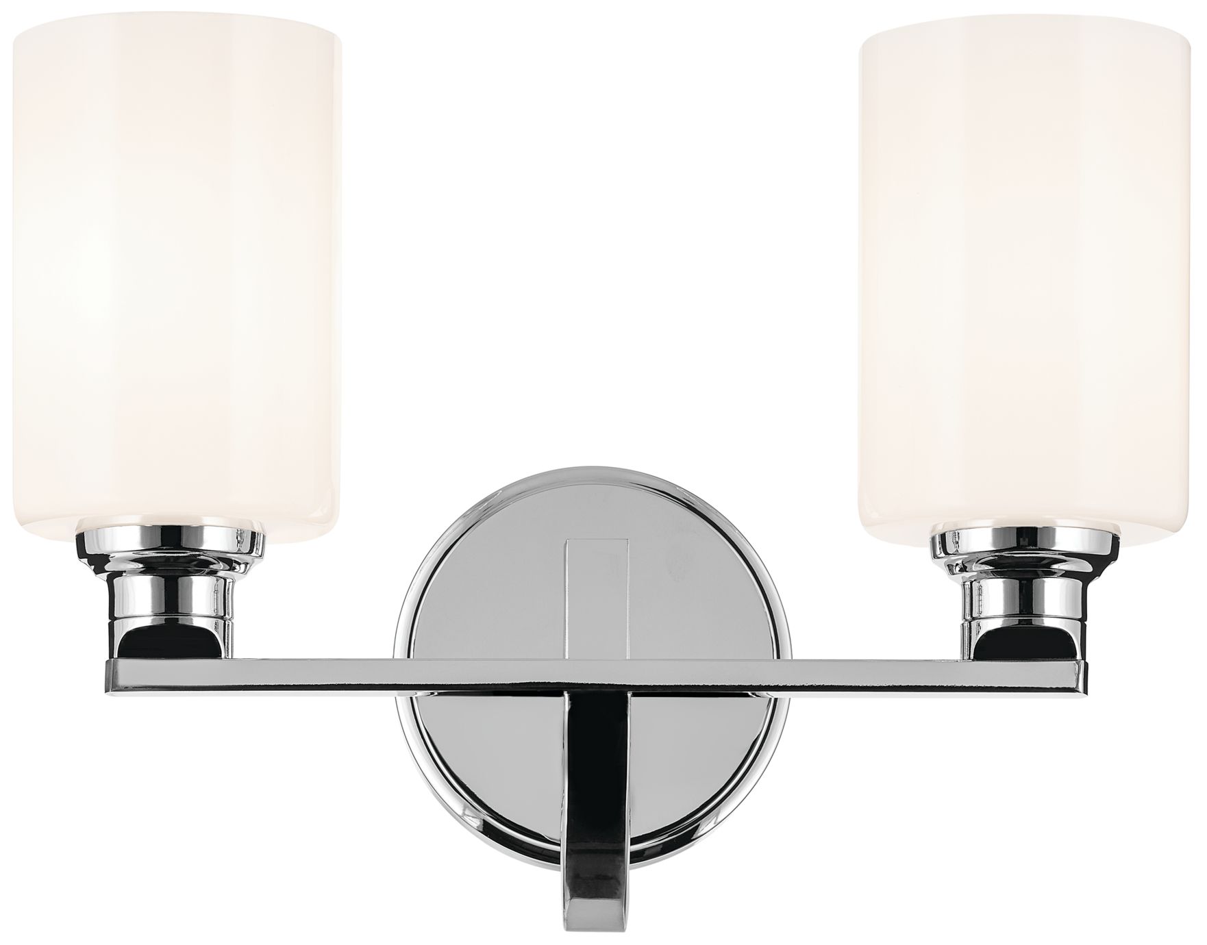 Image 2 Kichler Gioe 2-Light Chrome Vanity Light with Opal Glass Shades more views