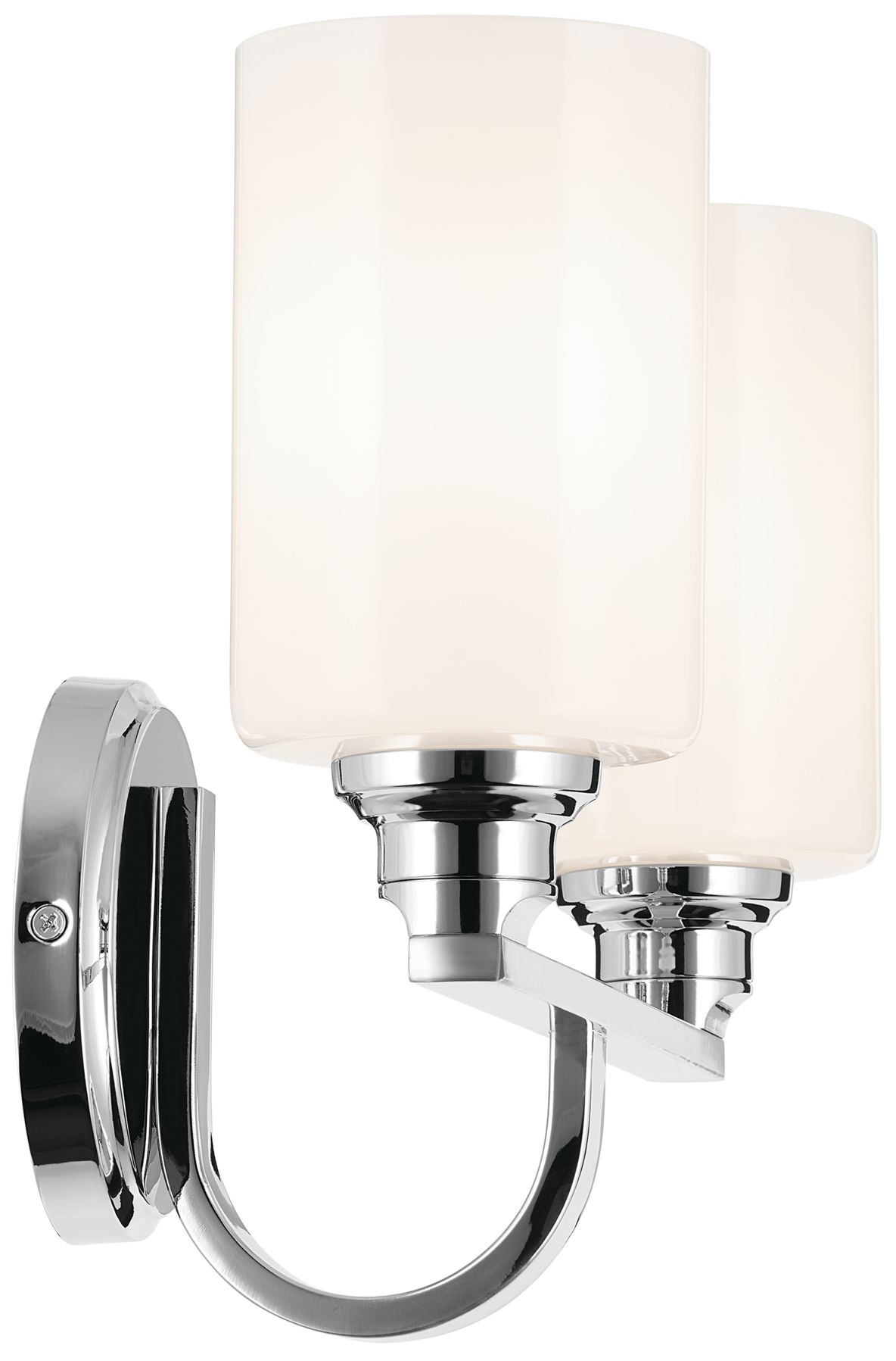 Image 3 Kichler Gioe 2-Light Chrome Vanity Light with Opal Glass Shades more views