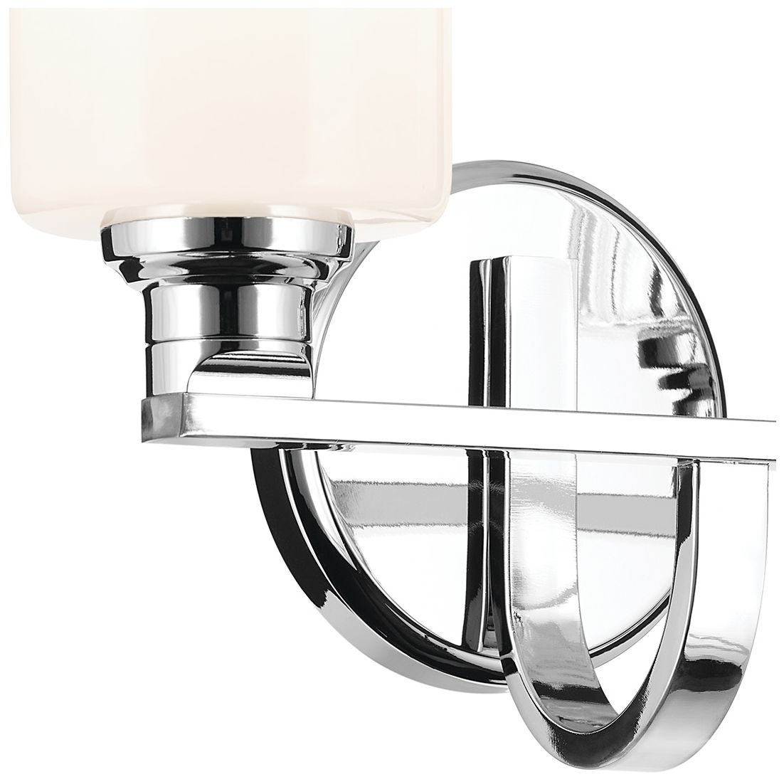 Image 6 Kichler Gioe 2-Light Chrome Vanity Light with Opal Glass Shades more views