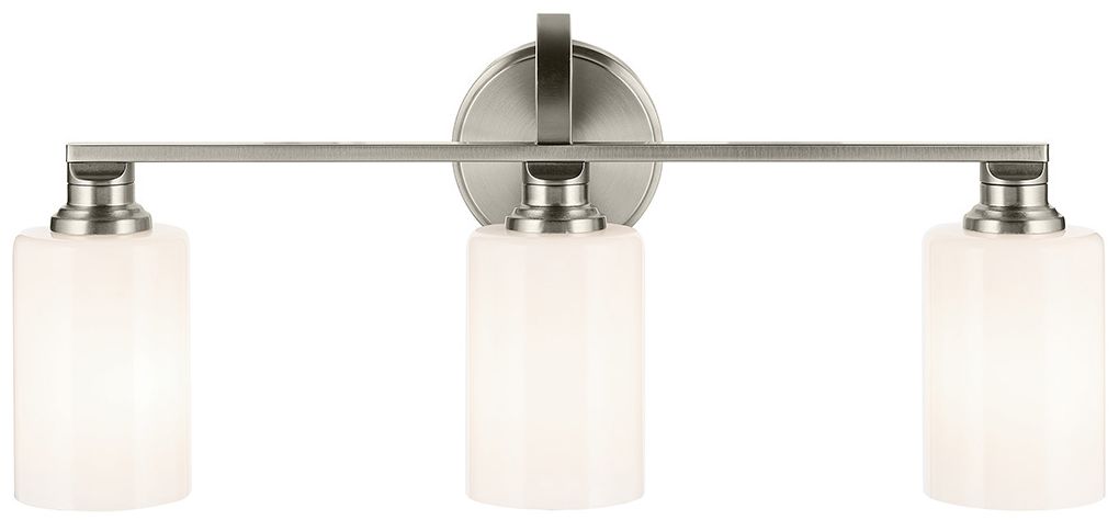 Image 6 Kichler Gioe 24 1/4" Wide Brushed Nickel Opal Glass Bath Fixture more views