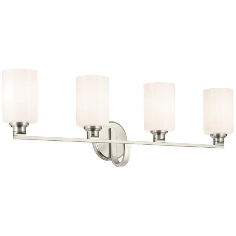 Image 1 Kichler Gioe 32 1/4" Wide Brushed Nickel Opal Glass Bath Fixture