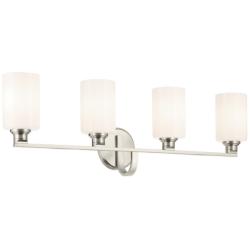 Kichler Gioe 32 1/4" Wide Brushed Nickel Opal Glass Bath Fixture