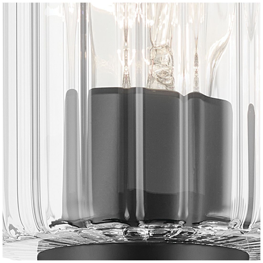 Image 2 Kichler Gioe 4-Light Black Vanity Light with Clear Fluted Glass Shades more views