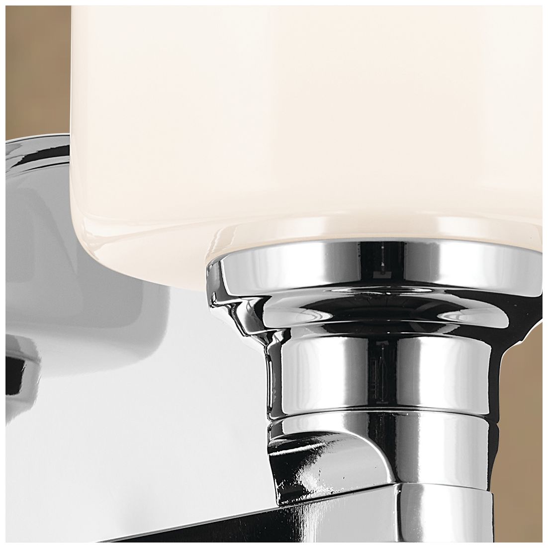 Image 4 Kichler Gioe 4-Light Chrome Vanity Light with Opal Glass Shades more views