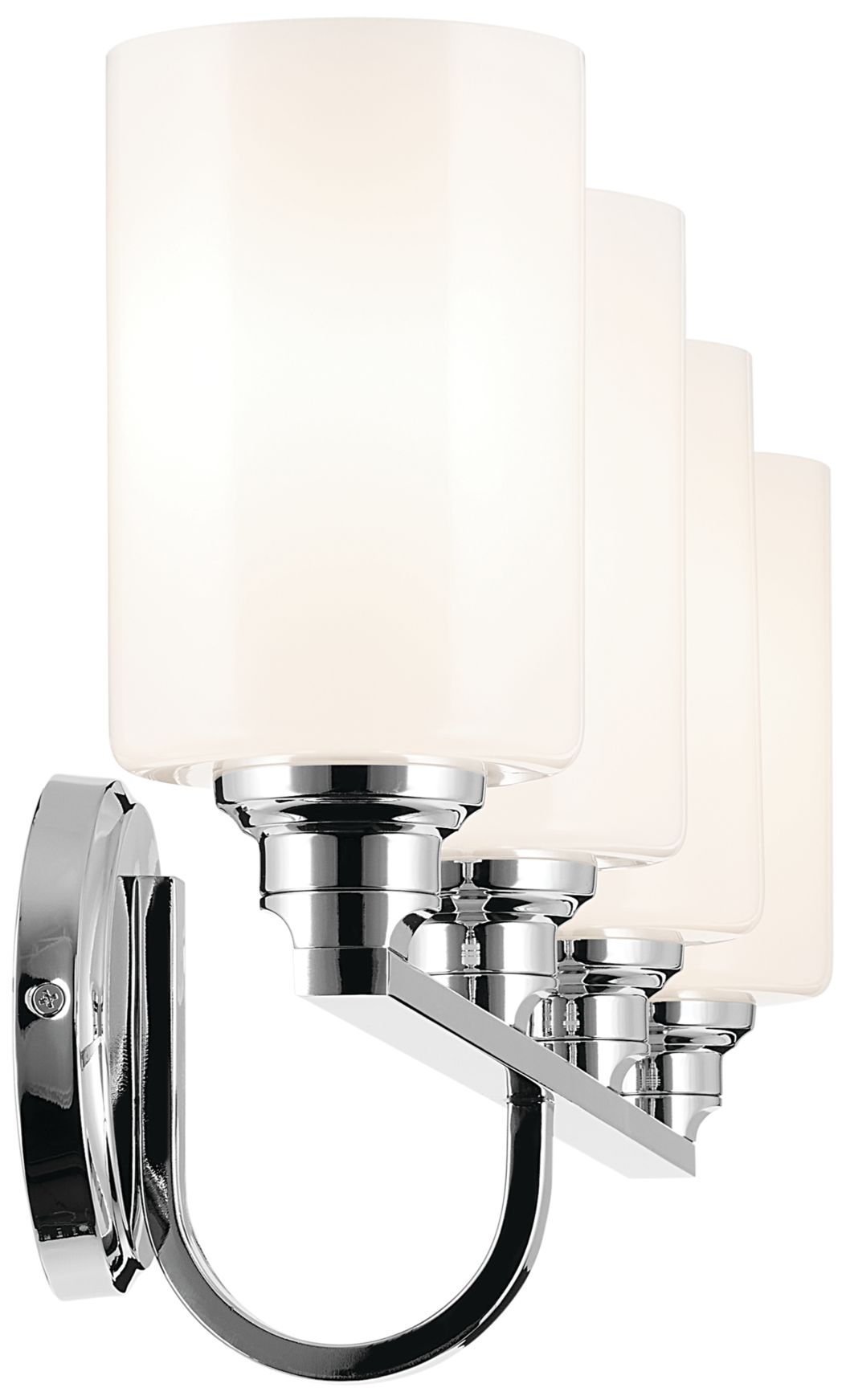 Image 5 Kichler Gioe 4-Light Chrome Vanity Light with Opal Glass Shades more views