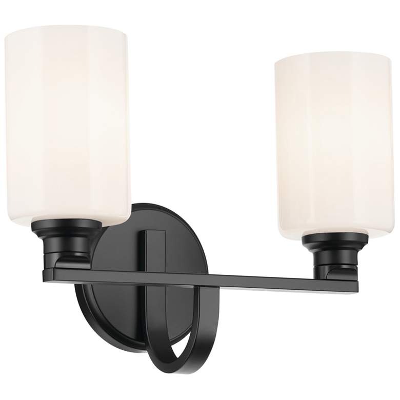 Image 1 Kichler Gioe Black Bath 2Lt with Opal Glass