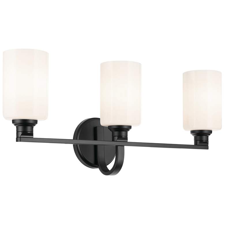 Image 1 Kichler Gioe Black Bath 3Lt with Opal Glass