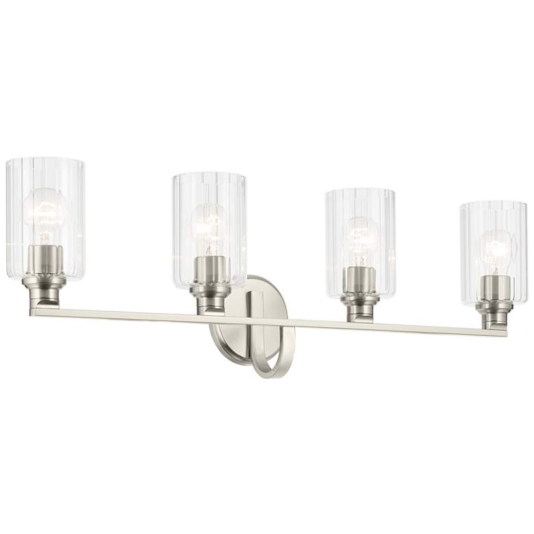 Image 1 Kichler Gioe Brushed Nickel Bath 4Lt with Clear Fluted Glass
