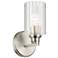 Kichler Gioe Brushed Nickel Wall Sconce 1Lt with Clear Fluted Glass