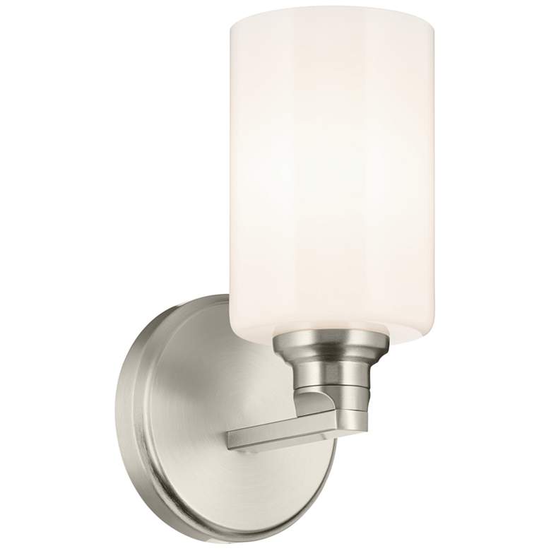 Image 1 Kichler Gioe Brushed Nickel Wall Sconce 1Lt with Opal Glass