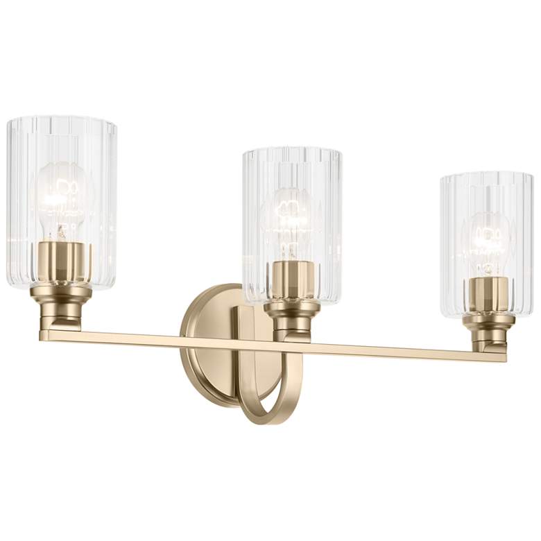 Image 1 Kichler Gioe Champagne Bronze Bath 3Lt with Clear Fluted Glass