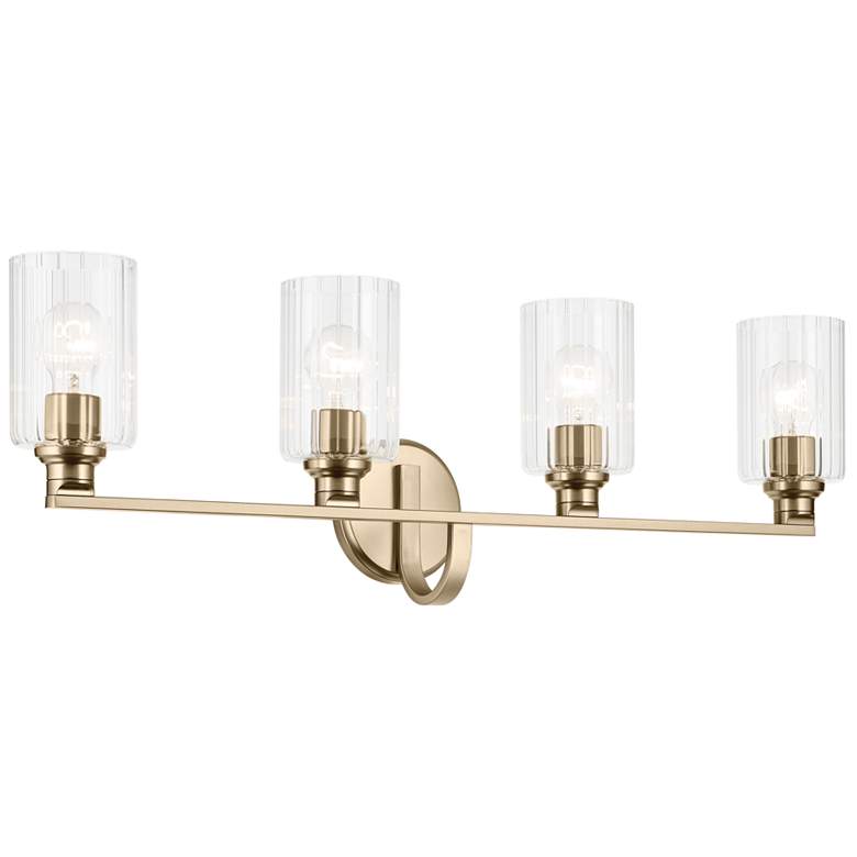 Image 1 Kichler Gioe Champagne Bronze Bath 4Lt with Clear Fluted Glass