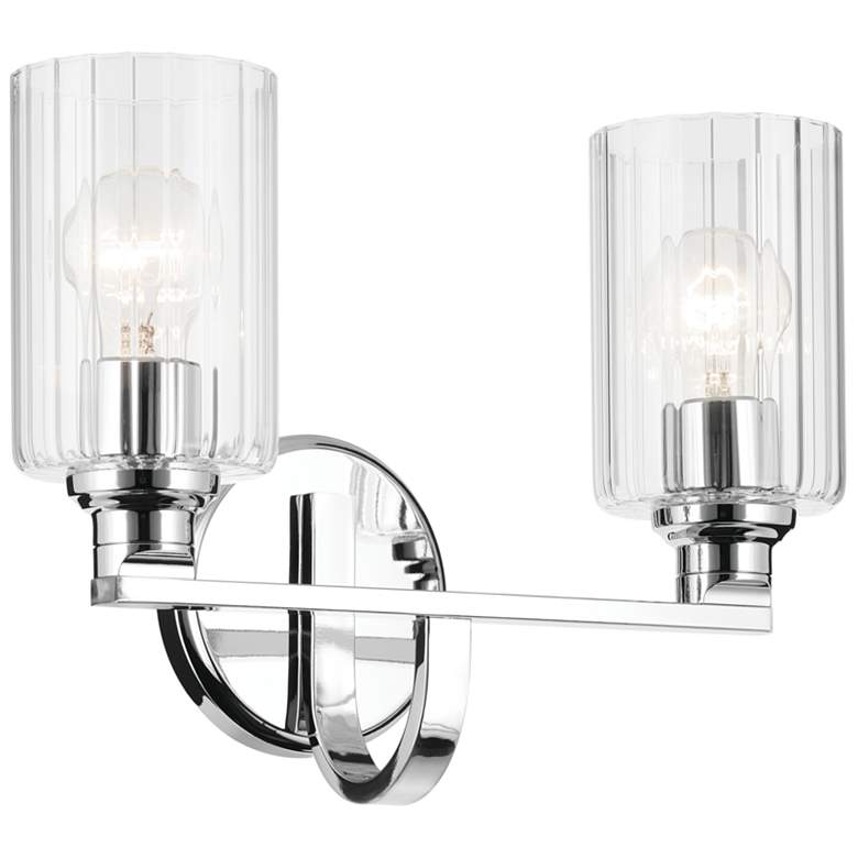 Image 1 Kichler Gioe Chrome Bath 2Lt with Clear Fluted Glass
