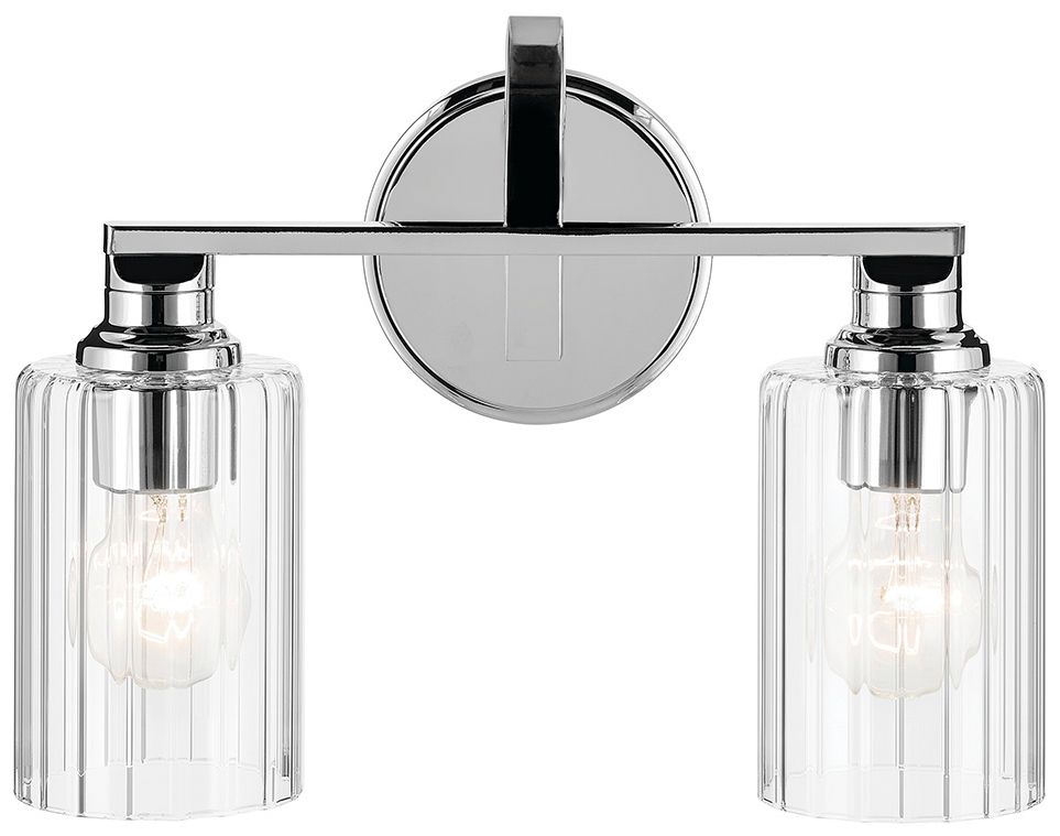 Image 6 Kichler Gioe Chrome Bath 2Lt with Clear Fluted Glass more views