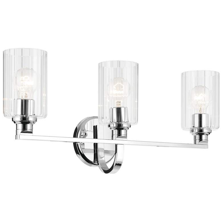 Image 1 Kichler Gioe Chrome Bath 3Lt with Clear Fluted Glass