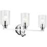 Kichler Gioe Chrome Bath 3Lt with Clear Fluted Glass