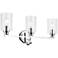 Kichler Gioe Chrome Bath 3Lt with Clear Fluted Glass