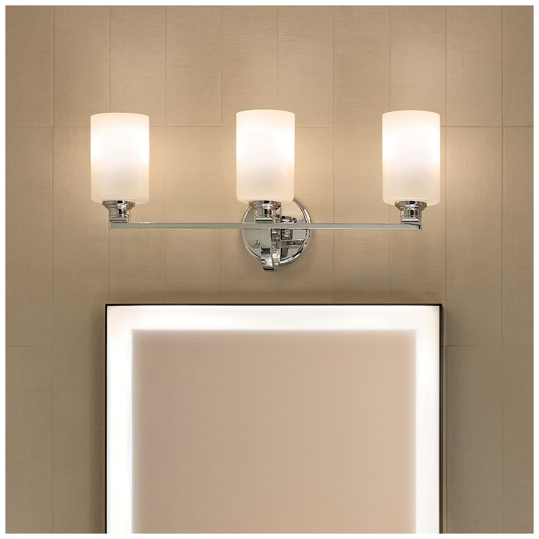 Image 3 Kichler Gioe Chrome Bath 3Lt with Opal Glass more views